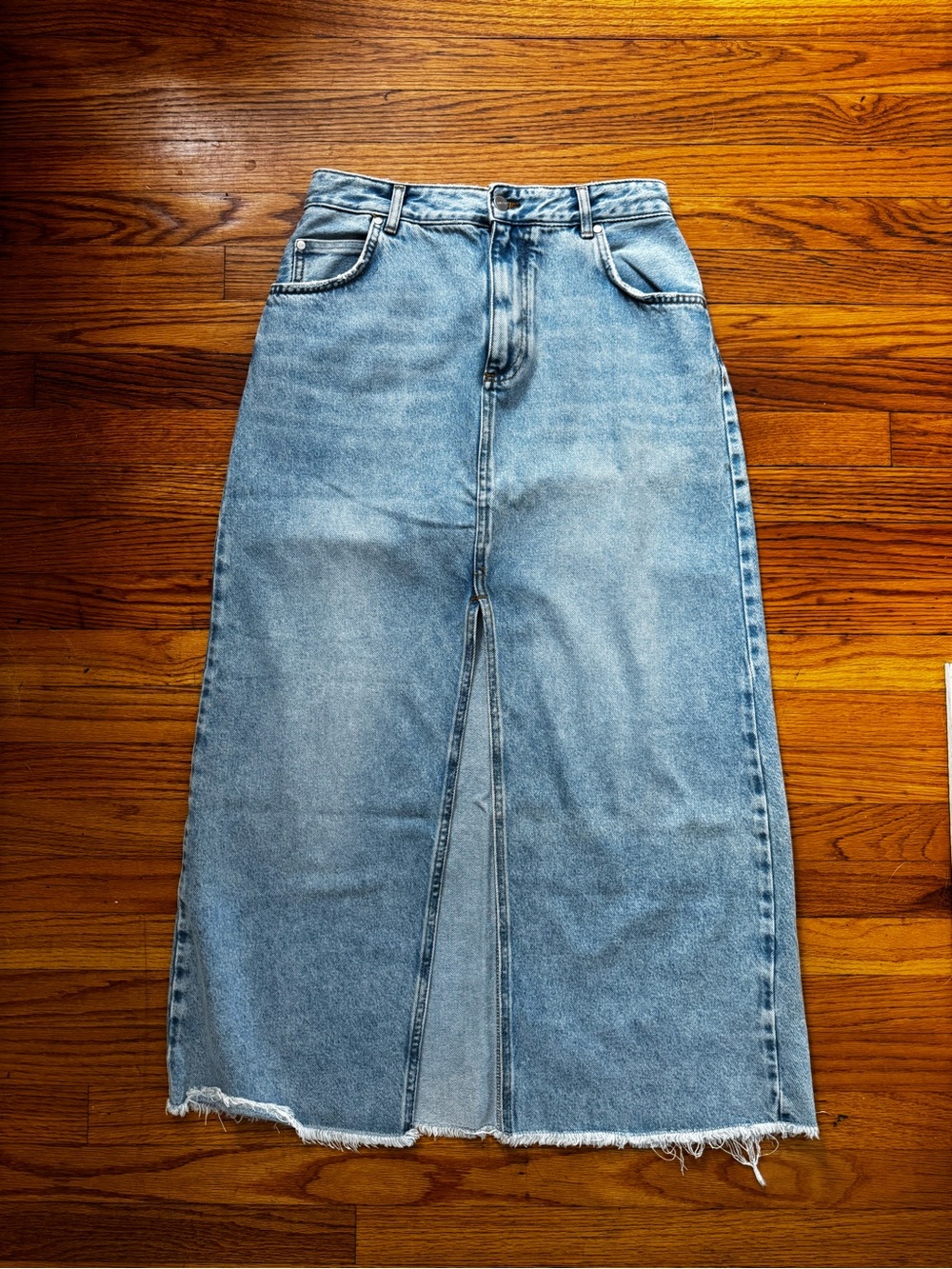 Pilcro by Anthropologie The Madi Front Slit Denim Maxi Skirt — Size 10